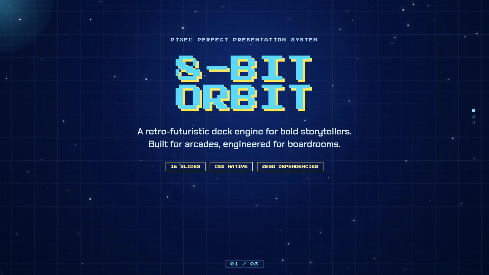 8-bit 复古风演示视频的标题帧